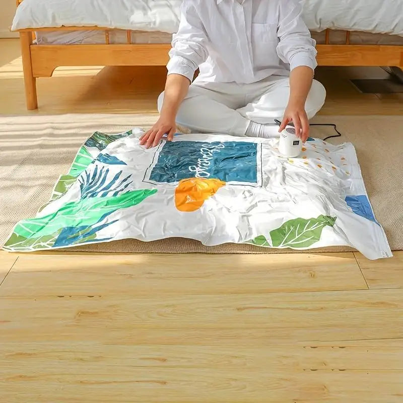Sacs de rangement sous vide avec pompe électrique, 4 formats
