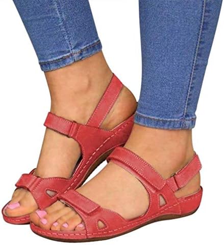 Sandales orthopédiques femme à scratch, coloris rose