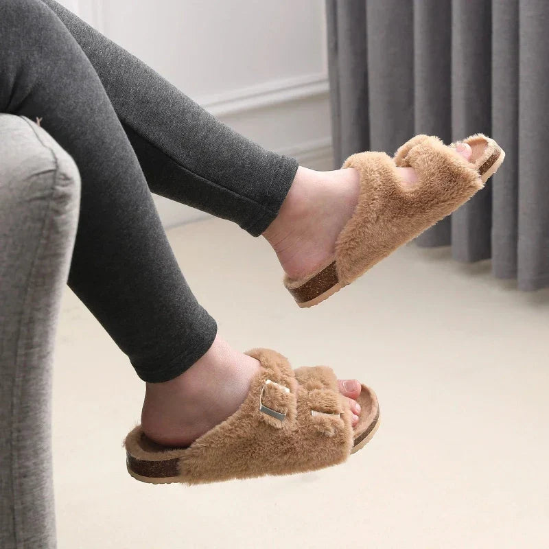 Sabots femme doublés peluche, semelle antidérapante, du 36 au 42
