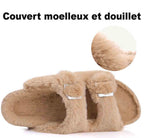 Sabots femme doublés peluche, semelle antidérapante, du 36 au 42