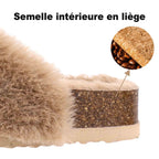 Sabots femme doublés peluche, semelle antidérapante, du 36 au 42