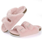 Sabots femme doublés peluche, semelle antidérapante, du 36 au 42, marron