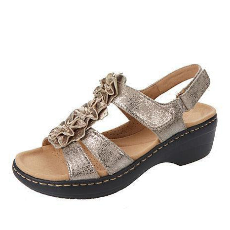 Sandales orthopédiques compensées femme, ouvertes, six coloris
