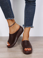 Sandales compensées femme à bout ouvert, trois coloris, 35 au 44