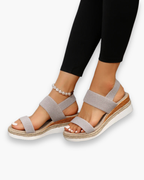 Sandales compensées femme à bride, cinq coloris, du 36 au 43