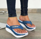 Sandales compensées femme, talon compensé, du 35 au 43, bleu