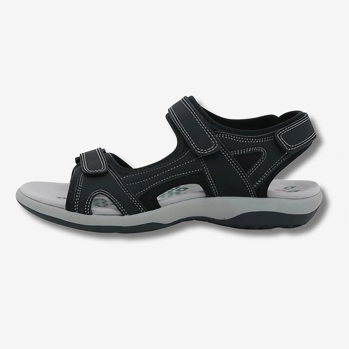 Sandales confort femme à scratch, semelle antidérapante, noir