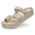 Sandales confort femme, semelle souple qui soutient la voûte, kaki