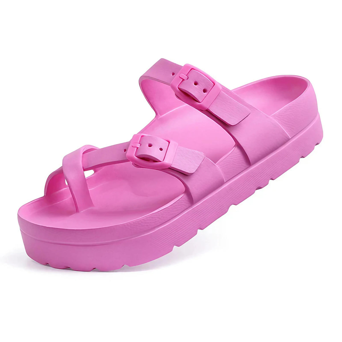 Sandales confort femme, semelle souple qui soutient la voûte, rose