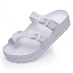 Sandales confort femme, semelle souple qui soutient la voûte, blanc