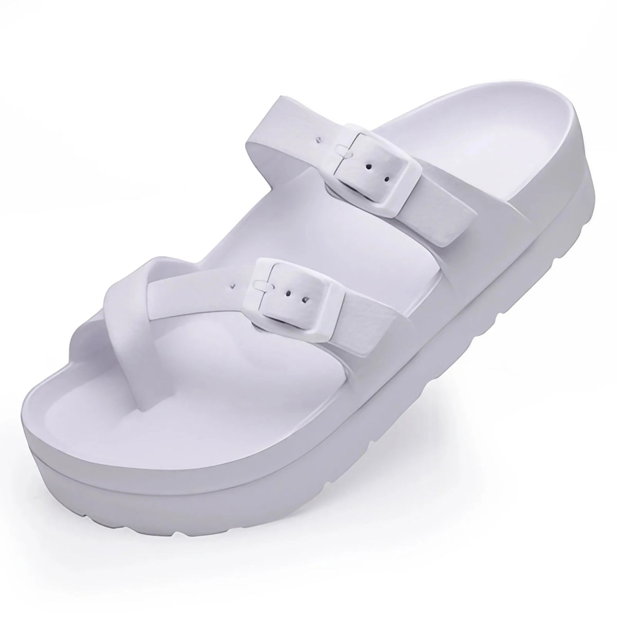 Sandales confort femme, semelle souple qui soutient la voûte, blanc