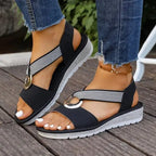 Sandales femme à boucle décorative, quatre coloris, 36 au 42