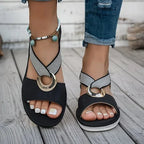 Sandales femme à boucle décorative, quatre coloris, 36 au 42