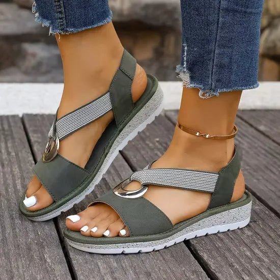 Sandales femme à boucle décorative, quatre coloris, 36 au 42