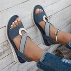 Sandales femme à boucle décorative, quatre coloris, 36 au 42