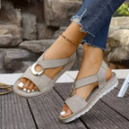 Sandales femme à boucle décorative, quatre coloris, 36 au 42