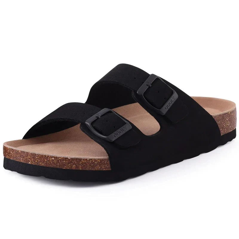 Sandales mixtes à boucles, semelle rembourrée, du 36 au 43, noir