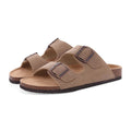 Sandales mixtes à double boucle, semelle avec maintien de la voûte, abricot
