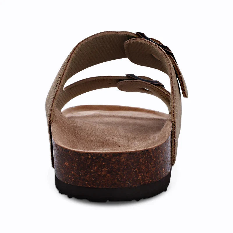Sandales mixtes à double boucle, semelle avec maintien de la voûte