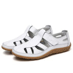 Sandales sport femme à scratch, semelle antidérapante, blanc