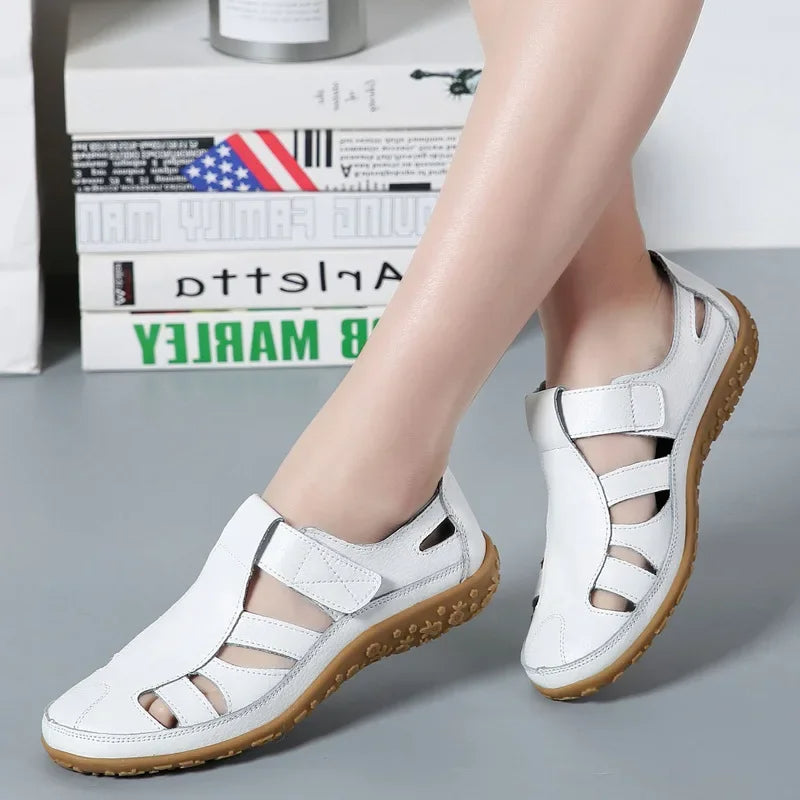 Sandales sport femme à scratch, semelle antidérapante