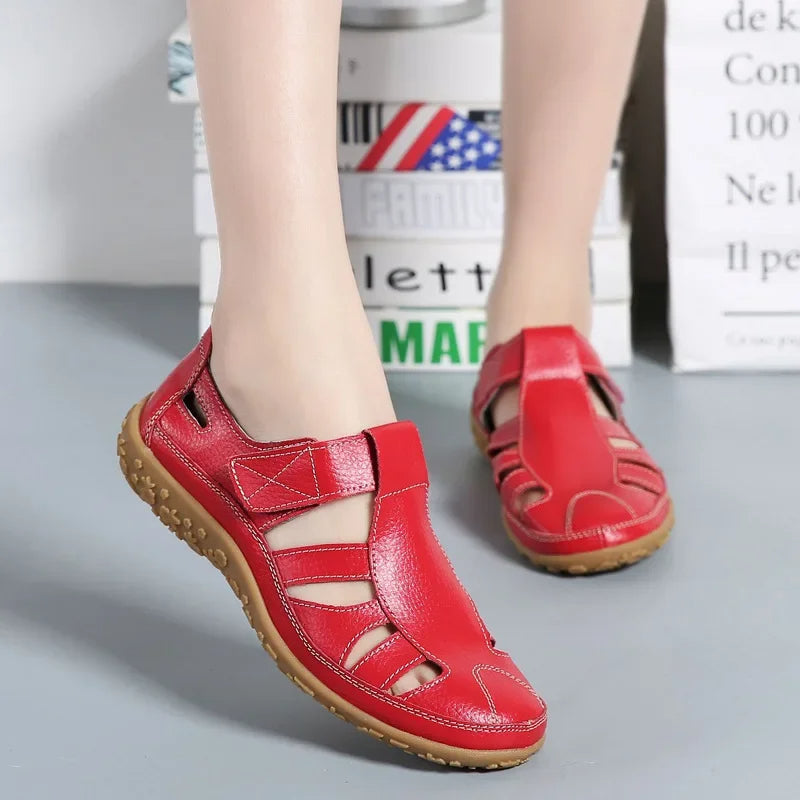 Sandales sport femme à scratch, semelle antidérapante
