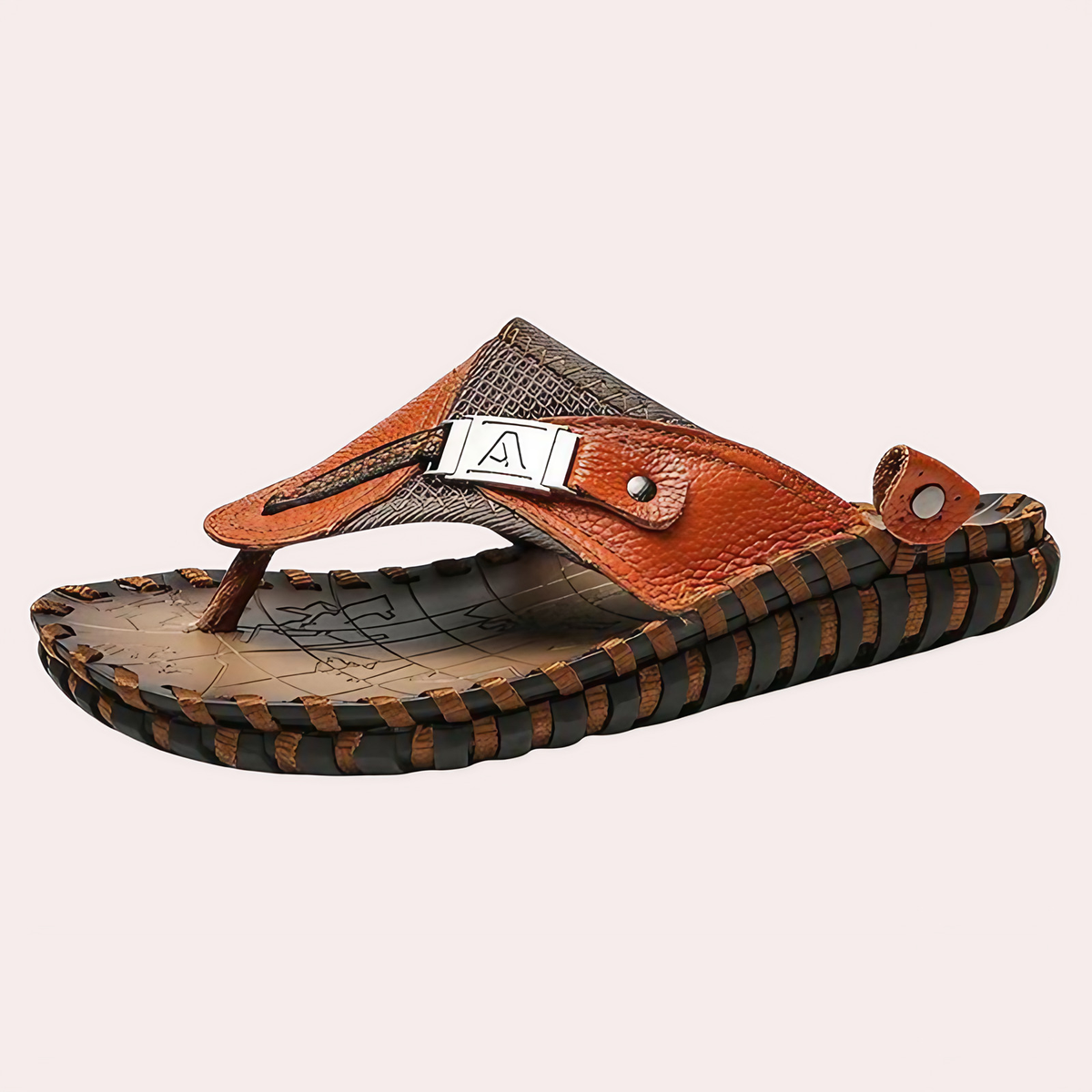 Sandales homme à semelle massante antidérapante, 39 au 47, marron
