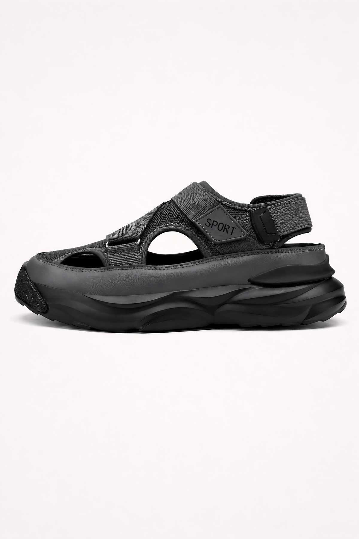 Sandales de sport homme à scratch, semelle épaisse