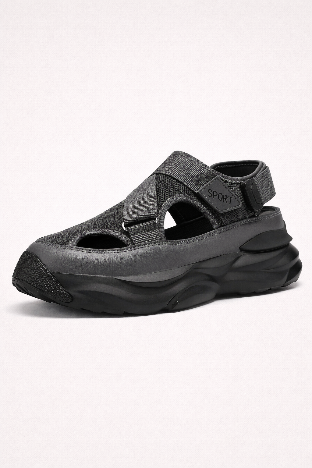 Sandales de sport homme à scratch, semelle épaisse
