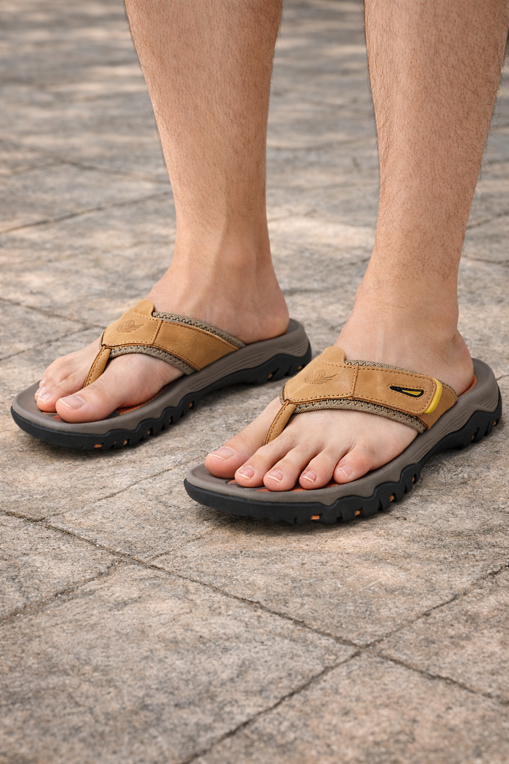 Sandales de sport homme, semelle épaisse et renfort latéral