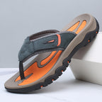 Sandales de sport homme, semelle épaisse et renfort latéral, gris et bleu