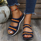 Sandales femme légères à brides, semelle ergonomique souple, bleu