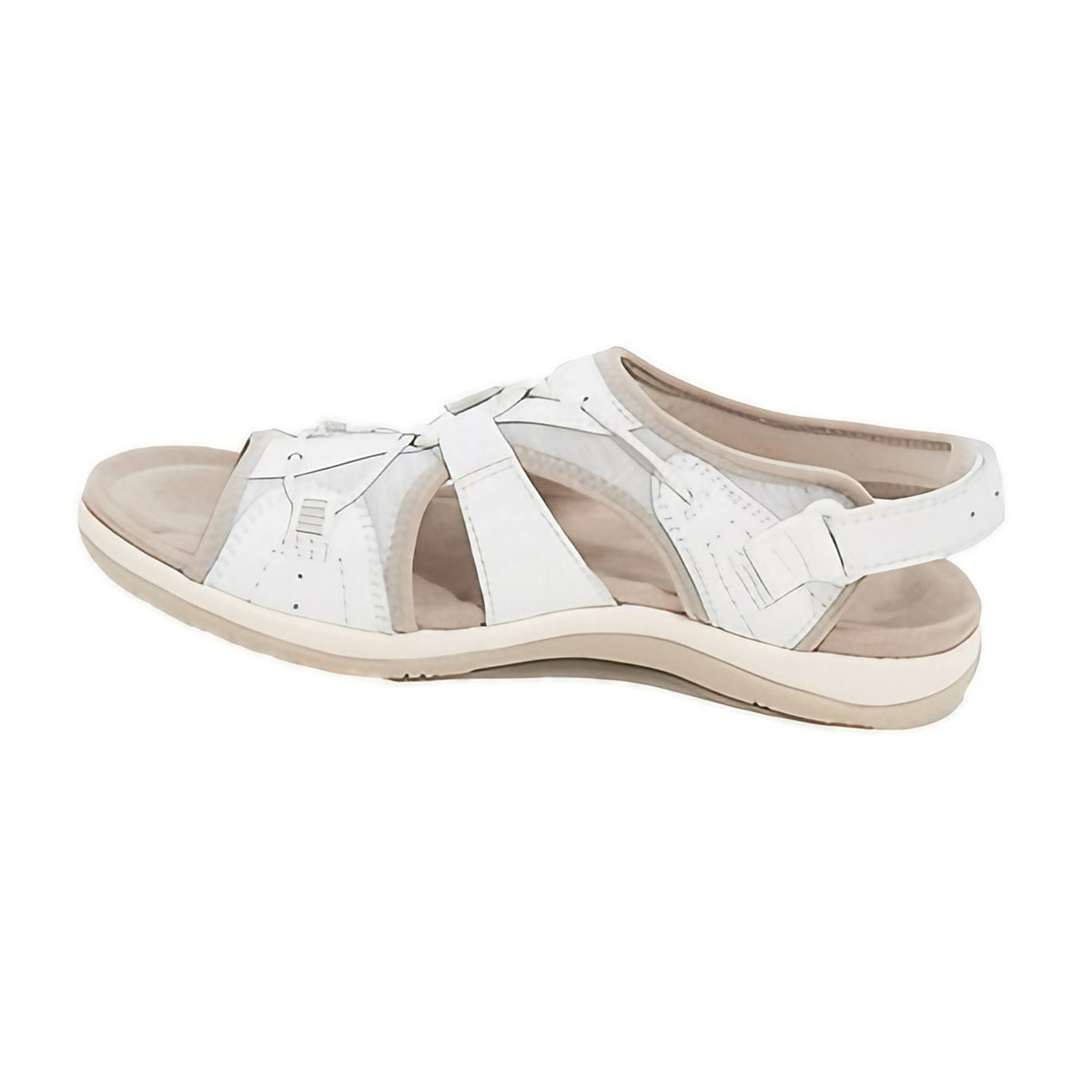 Sandales orthopédiques femme à brides réglables, semelle avec gel, blanc