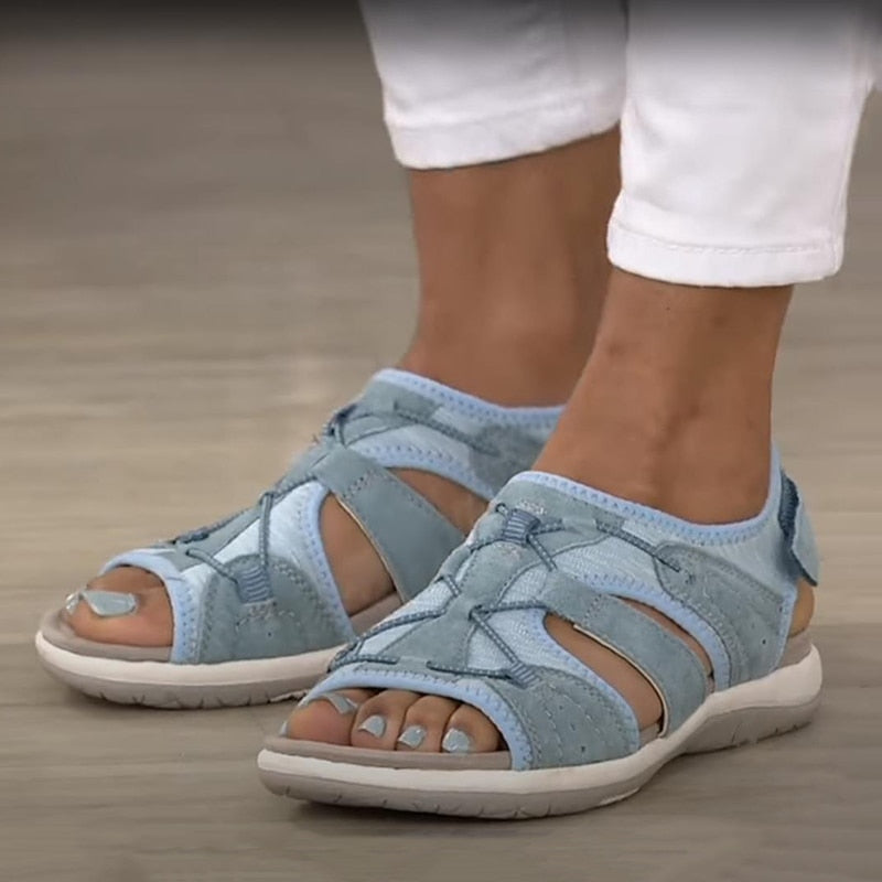 Sandales orthopédiques femme à brides réglables, semelle avec gel