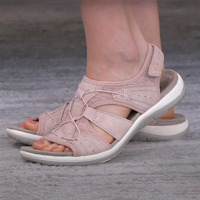 Sandales orthopédiques femme à brides réglables, semelle avec gel