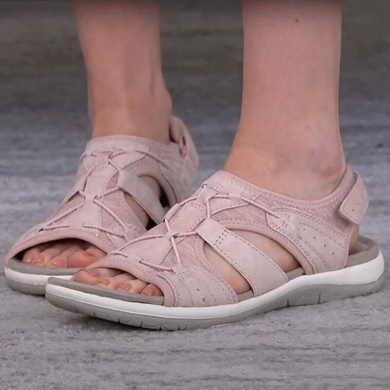 Sandales orthopédiques femme à brides réglables, semelle avec gel