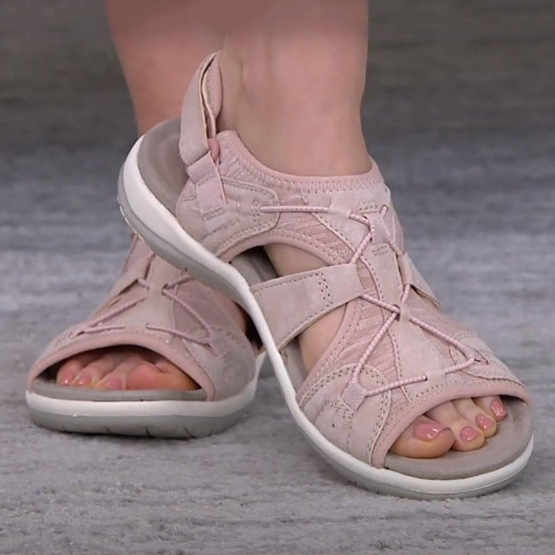 Sandales orthopédiques femme à brides réglables, semelle avec gel