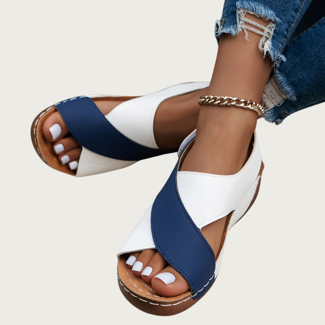 Sandales orthopédiques femme compensées, zip latéral, 36 au 43