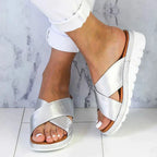 Sandales orthopédiques femme, semelle épaisse à mémoire de forme, argenté