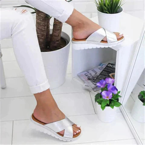 Sandales orthopédiques femme, semelle épaisse à mémoire de forme