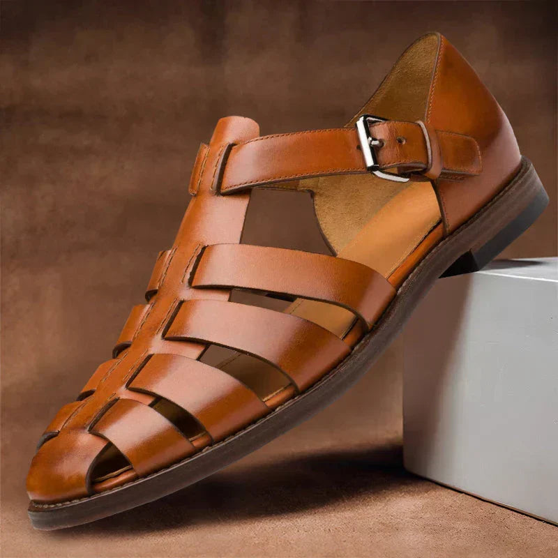 Sandales homme à brides réglables, semelle ergonomique, marron foncé