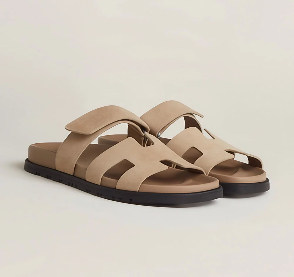 Sandales femme à brides ajustables, semelle matelassée, six coloris, beige