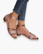Sandales à talon femme, lanières réglables, quatre coloris