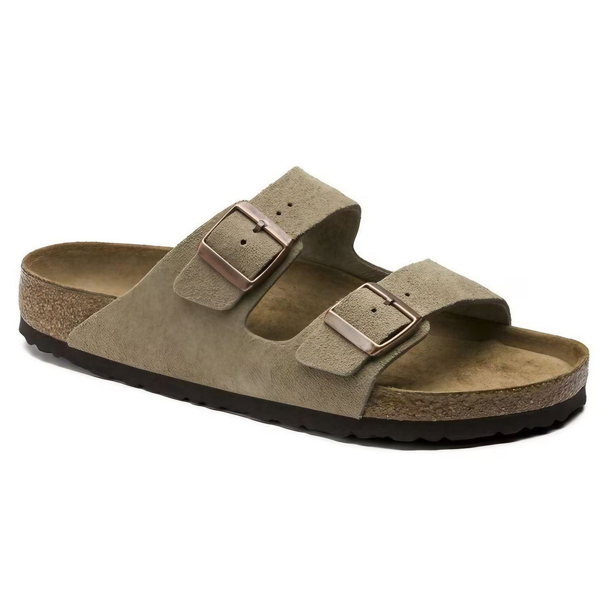 Sandales femme taupe, semelle anatomique, bride réglable