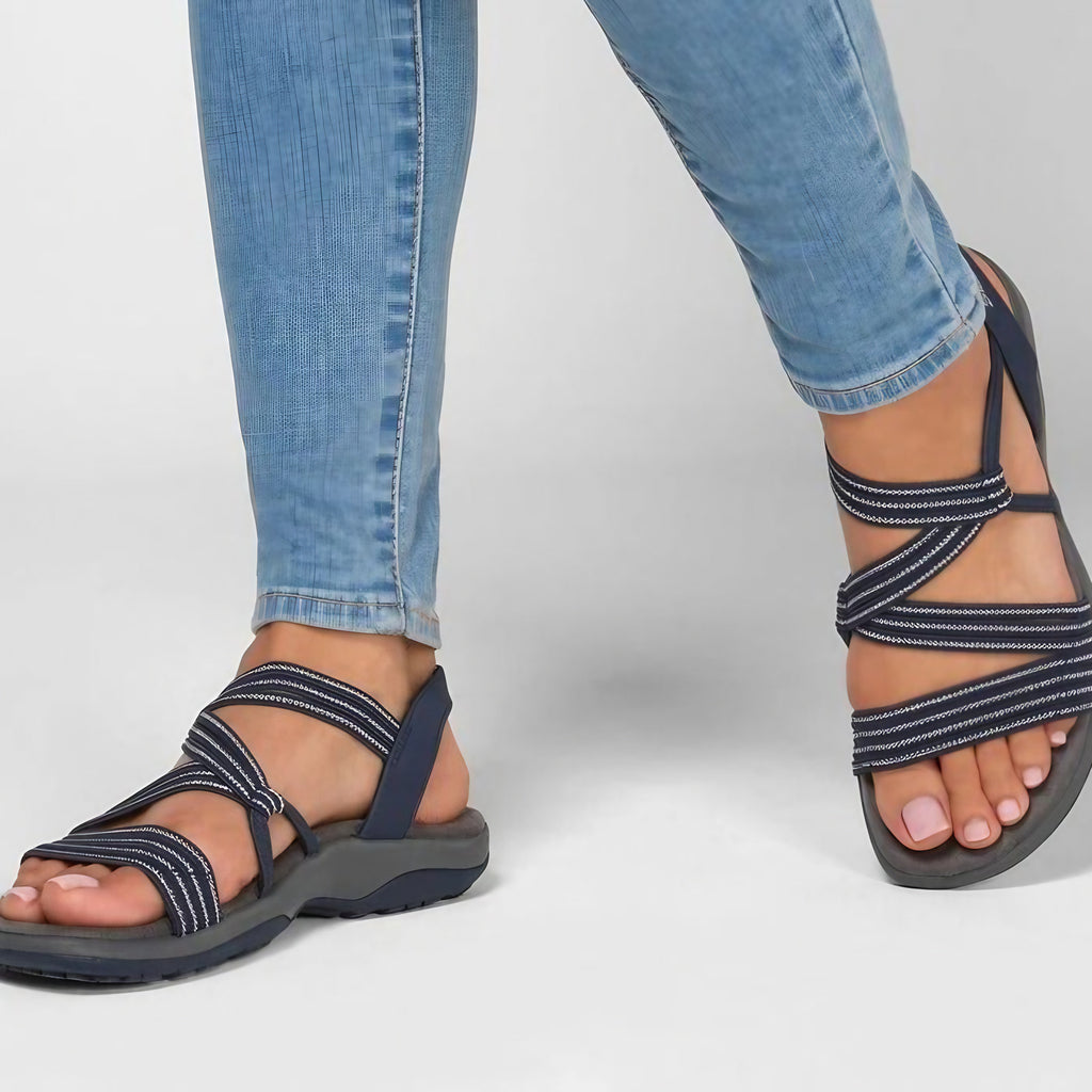 Sandales orthopédiques femme à brides scratch, trois coloris
