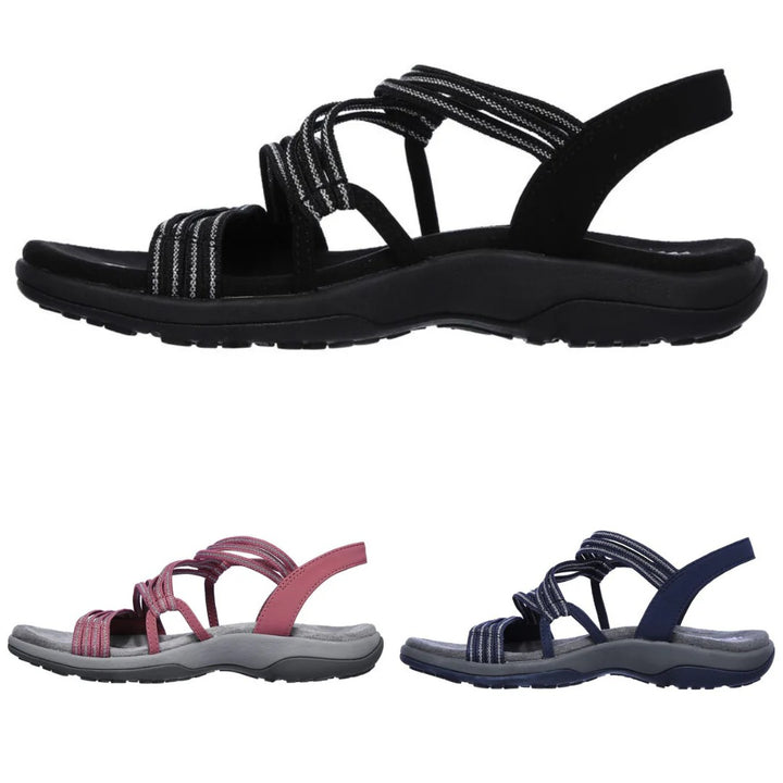 Sandales orthopédiques femme à brides scratch, trois coloris