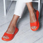 Sandales femme à soutien de voûte plantaire, deux brides réglables, orange