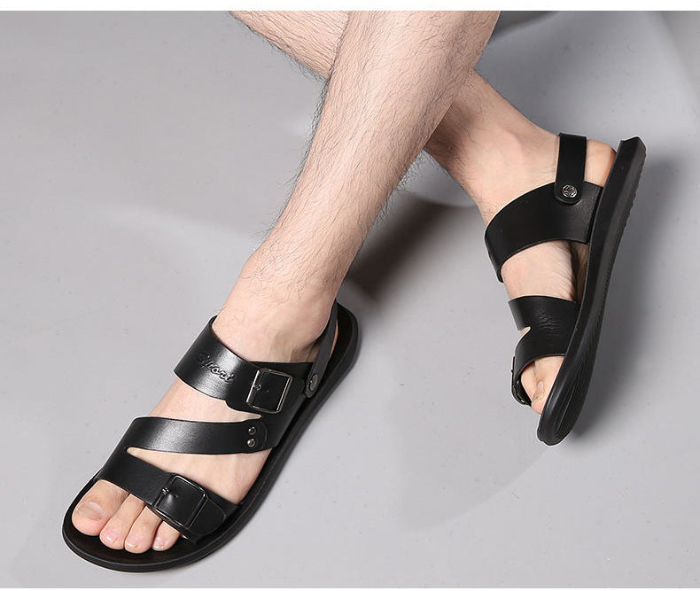 Sandales homme à boucle métallique réglable, du 38 au 48
