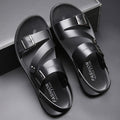 Sandales homme à boucle, légères, noir ou marron, noir