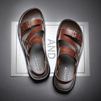 Sandales homme à boucle ajustable pour l'été, marron